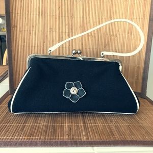 GLENDA GIES JACKIE VINTAGE BLACK  SATCHEL